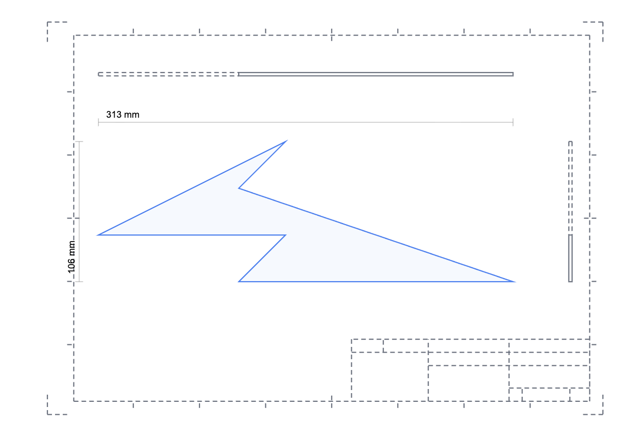 Example of a real-world DXF drawing used in quoting